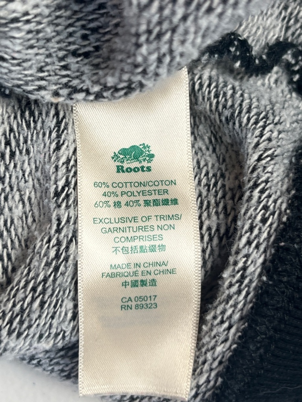 Roots Canada Heathered Black Full Zip Hoodie - Picture 10 of 12